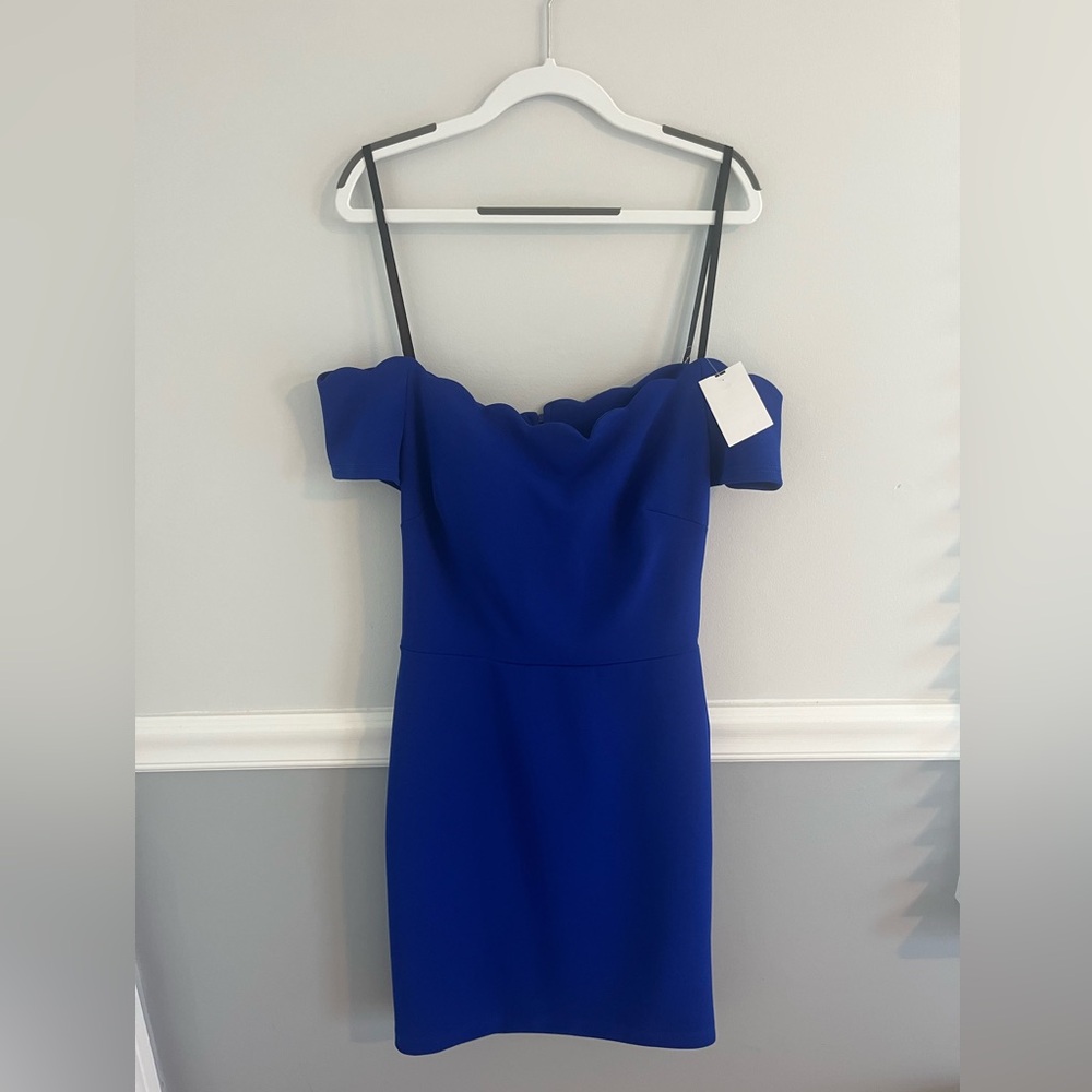 NWT Royal Blue Off-the-Shoulder Dress